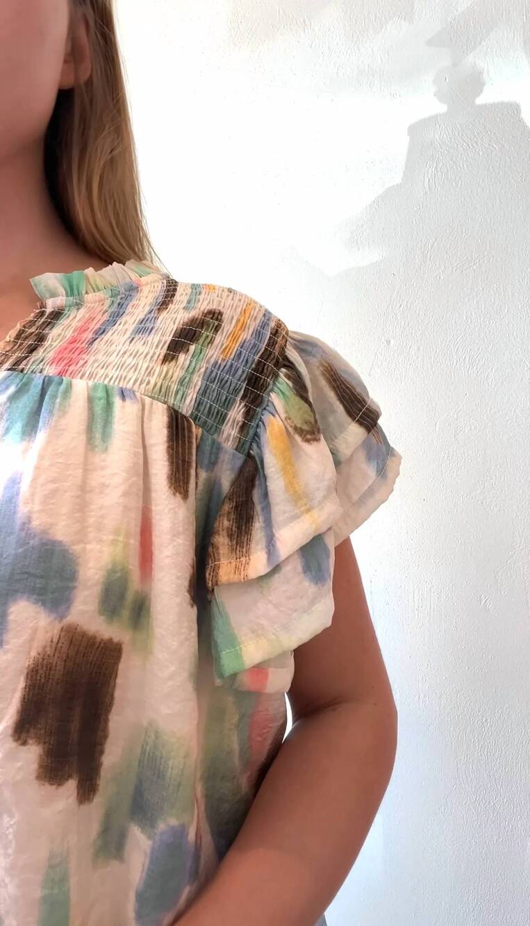 NEW GIGIO watercolor blouse in abstract - Picture 4 of 4